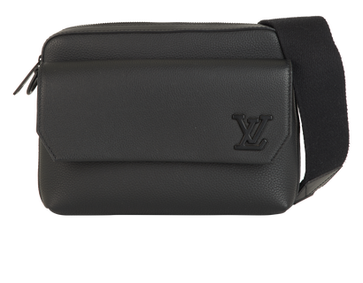 Fastline Messenger Bag, &pound;1,500, Handbags, Black, Leather, Front view